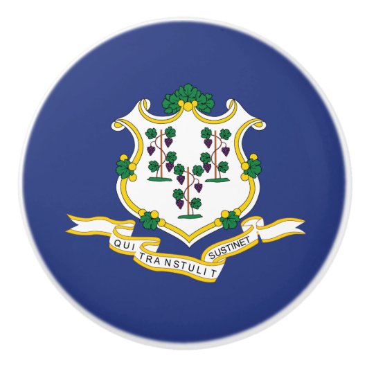 Connecticut Staatsvlag Keramische Knop (Voorkant)
