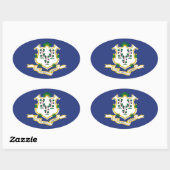 Connecticut Staatsvlag Ovale Sticker (Vel)
