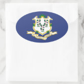 Connecticut Staatsvlag Ovale Sticker (Tas)