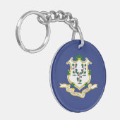 Connecticut Staatsvlag Sleutelhanger (Voorkant Links)