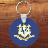 Connecticut Staatsvlag Sleutelhanger (Achterkant)