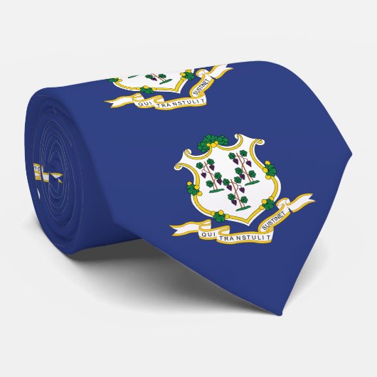 Connecticut Staatsvlag Stropdas (Opgerold)