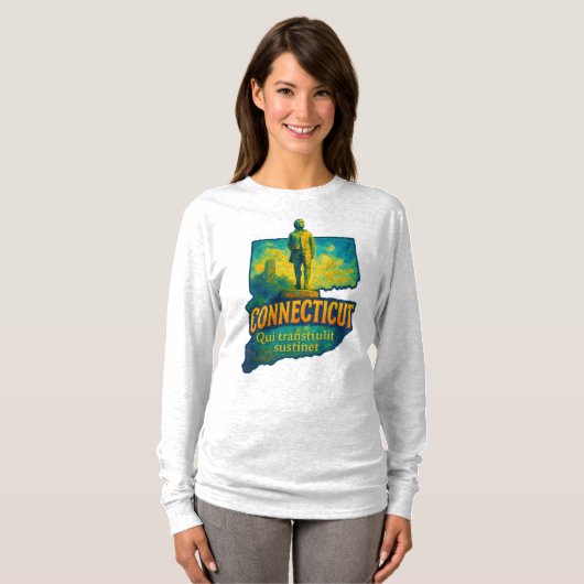 Connecticut State Artistic T-Shirt – Oil Paint... (Voorkant volledig)