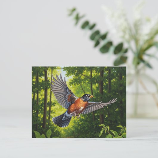 Connecticut State Bird American Robin Briefkaart (Staand voorkant)