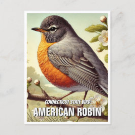 Connecticut State Bird Amerikaanse Robin Briefkaart