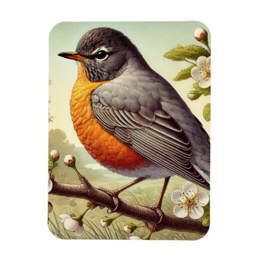Connecticut State Bird Amerikaanse Robin Magneet (Verticaal)