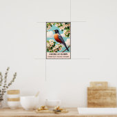 Connecticut State Bird - Amerikaanse Robin Vintage Poster (Keuken)
