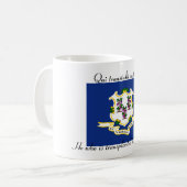 Connecticut State Flag en Motto 11 oz Mok (Voorkant links)