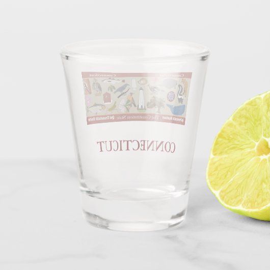 Connecticut State-herdenkingsglas Shot Glas (Achterkant)