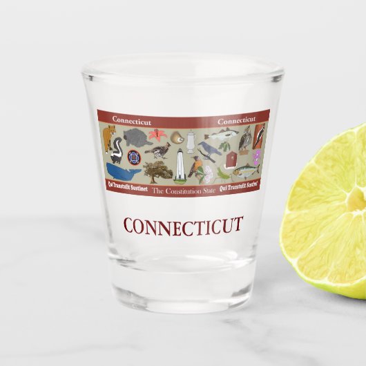 Connecticut State-herdenkingsglas Shot Glas (Voorkant)