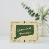Connecticut State Kerstvakantie Groeten Feestdagenkaart (Staand voorkant)