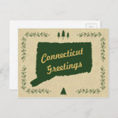 Connecticut State Kerstvakantie Groeten Feestdagenkaart (Voorkant / Achterkant)
