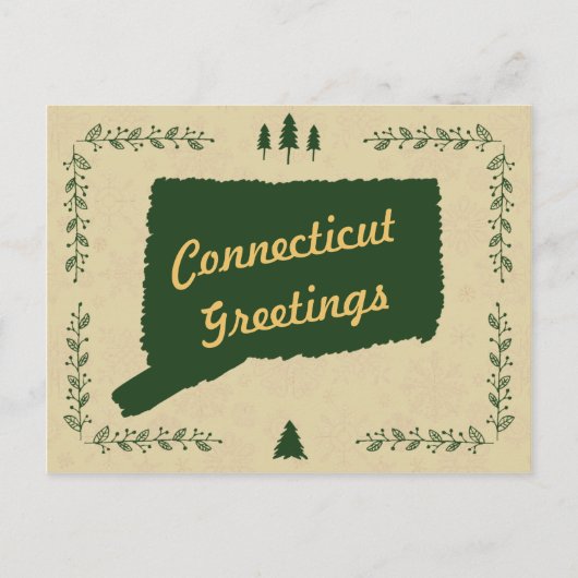 Connecticut State Kerstvakantie Groeten Feestdagenkaart (Voorkant)