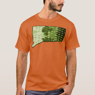 Connecticut State Map Bass Gevist kleurpatroon F T-shirt