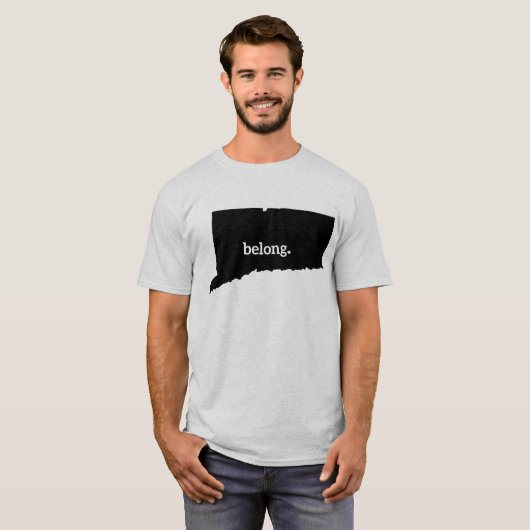 Connecticut State Map Belong T-shirt (Voorkant volledig)