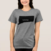 Connecticut State Map Belong Tri-Blend Shirt (Voorkant)