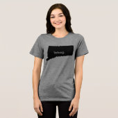 Connecticut State Map Belong Tri-Blend Shirt (Voorkant volledig)