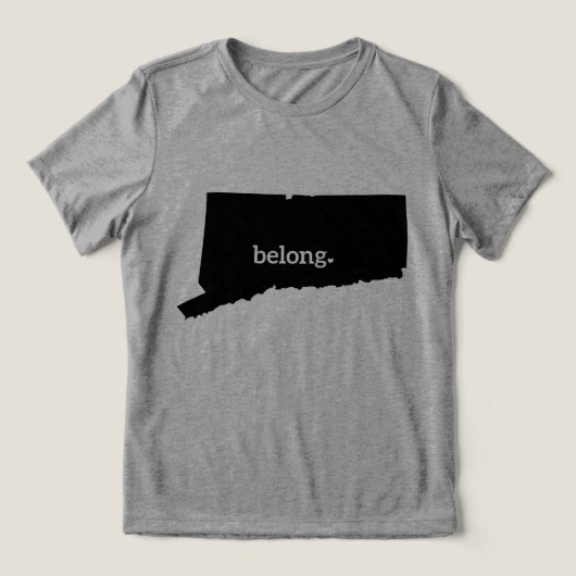 Connecticut State Map Belong Tri-Blend Shirt (Design voorkant)
