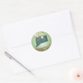 Connecticut State Map - groen Ronde Sticker (Envelop)