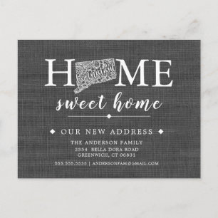 CONNECTICUT State Moving Announcement Post Card Aankondigingskaart