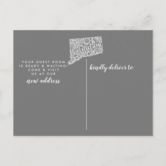 CONNECTICUT State Moving Announcement Post Kaart (Achterkant)