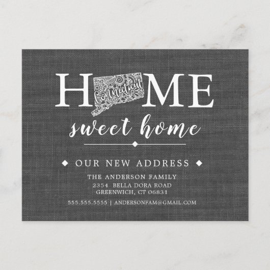 CONNECTICUT State Moving Announcement Post Kaart (Voorkant)