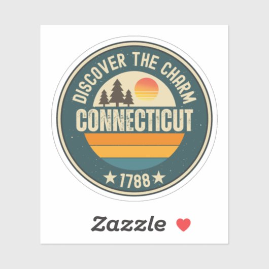 Connecticut State - Nutmeg State Gift Sticker (Vel)