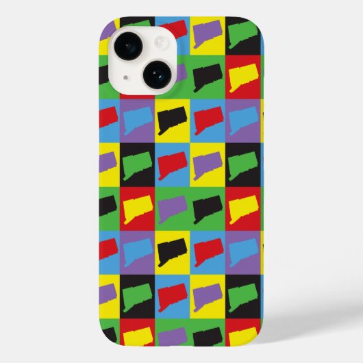 Connecticut State Pop Art Pattern Case-Mate iPhone Case (Achterkant)