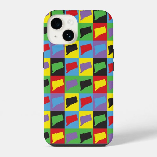 Connecticut State Pop Art Pattern iPhone Hoesje (Achterkant)