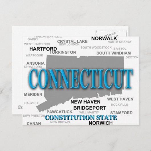 Connecticut State Pride Map Silhouette Briefkaart (Voorkant / Achterkant)