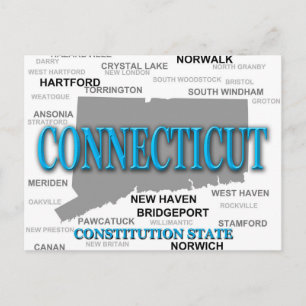 Connecticut State Pride Map Silhouette Briefkaart