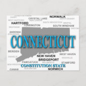 Connecticut State Pride Map Silhouette Briefkaart (Voorkant)