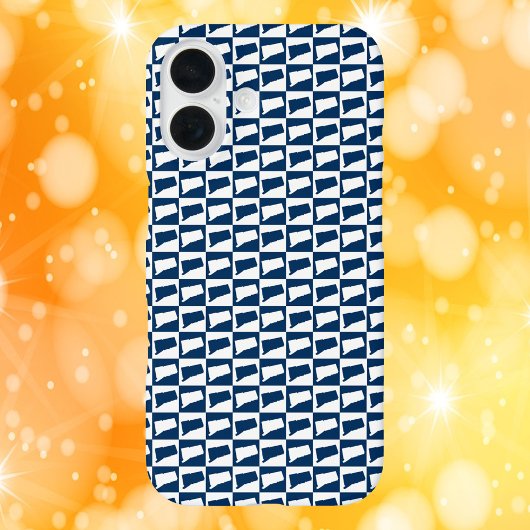 Connecticut State Silhouette Pattern Blue White Case-Mate iPhone Case