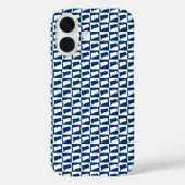 Connecticut State Silhouette Pattern Blue White Case-Mate iPhone Case (Achterkant)