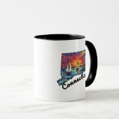 Connecticut State Tattoo Style Lighthouse Sunset Mok (Voorkant rechts)