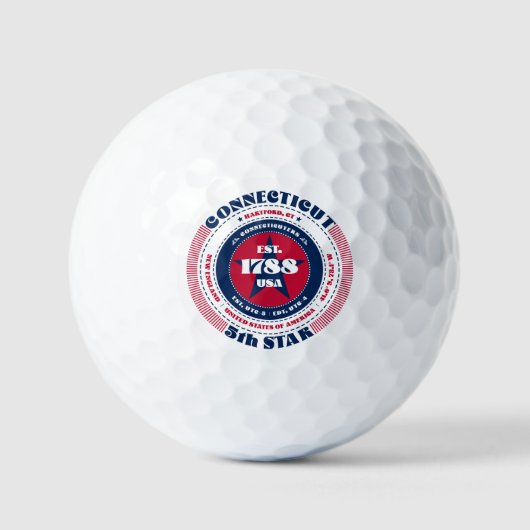 Connecticut StateHood Patriottische Gift Golfballe Golfballen (Voorkant)