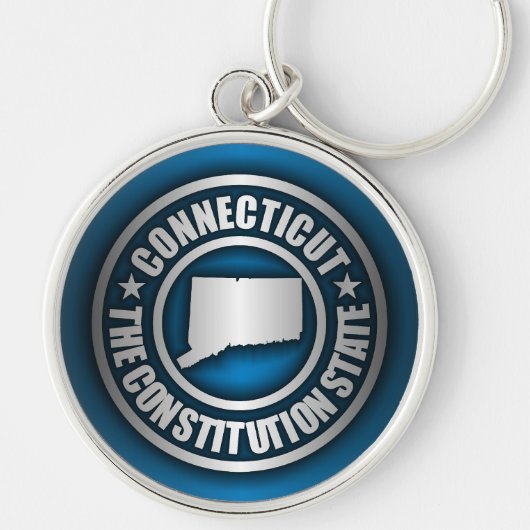 "Connecticut Steel" Sleutelhangers (blauw) (Voorkant)