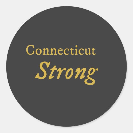 Connecticut Sterke T-Shirt Ronde Sticker (Voorkant)