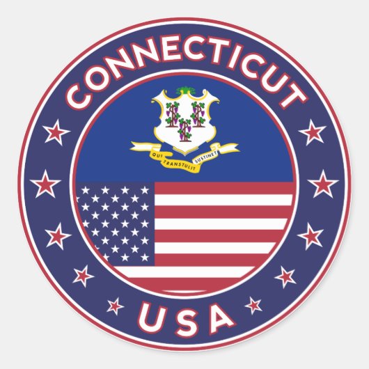 Connecticut sticker, Verenigde Staten Ronde Sticker (Voorkant)