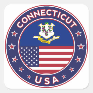 Connecticut sticker, Verenigde Staten Vierkante Sticker