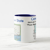 Connecticut-symbolen en -kaarten tweekleurige koffiemok (Center)