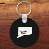 Connecticut Taxes &amp; Connecticut Zza  Sleutelhanger (Voorkant)