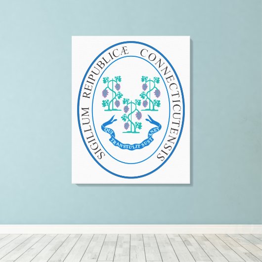 Connecticut-teken Canvas Afdruk (Insitu (Houten vloer))