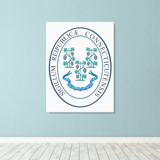 Connecticut-teken Canvas Afdruk (Insitu (Houten vloer))