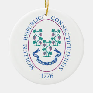 Connecticut-teken Keramisch Ornament