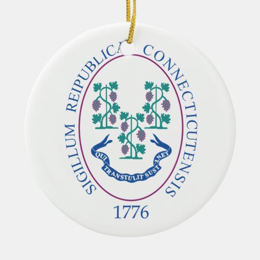 Connecticut-teken Keramisch Ornament (Voorkant)