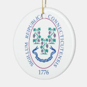 Connecticut-teken Keramisch Ornament (Links)