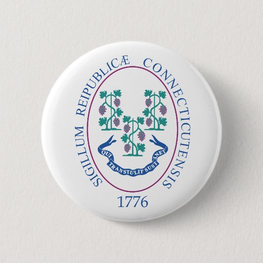 Connecticut-teken Ronde Button 5,7 Cm (Voorkant)