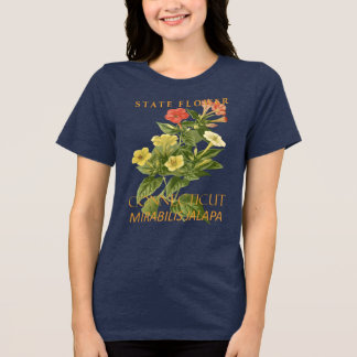 Connecticut Territorium Bloem Mirabilis jalapa Tri-Blend Shirt