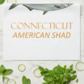 Connecticut Territory Fish The Amerikaanse Elft Theedoek (Gevouwen)